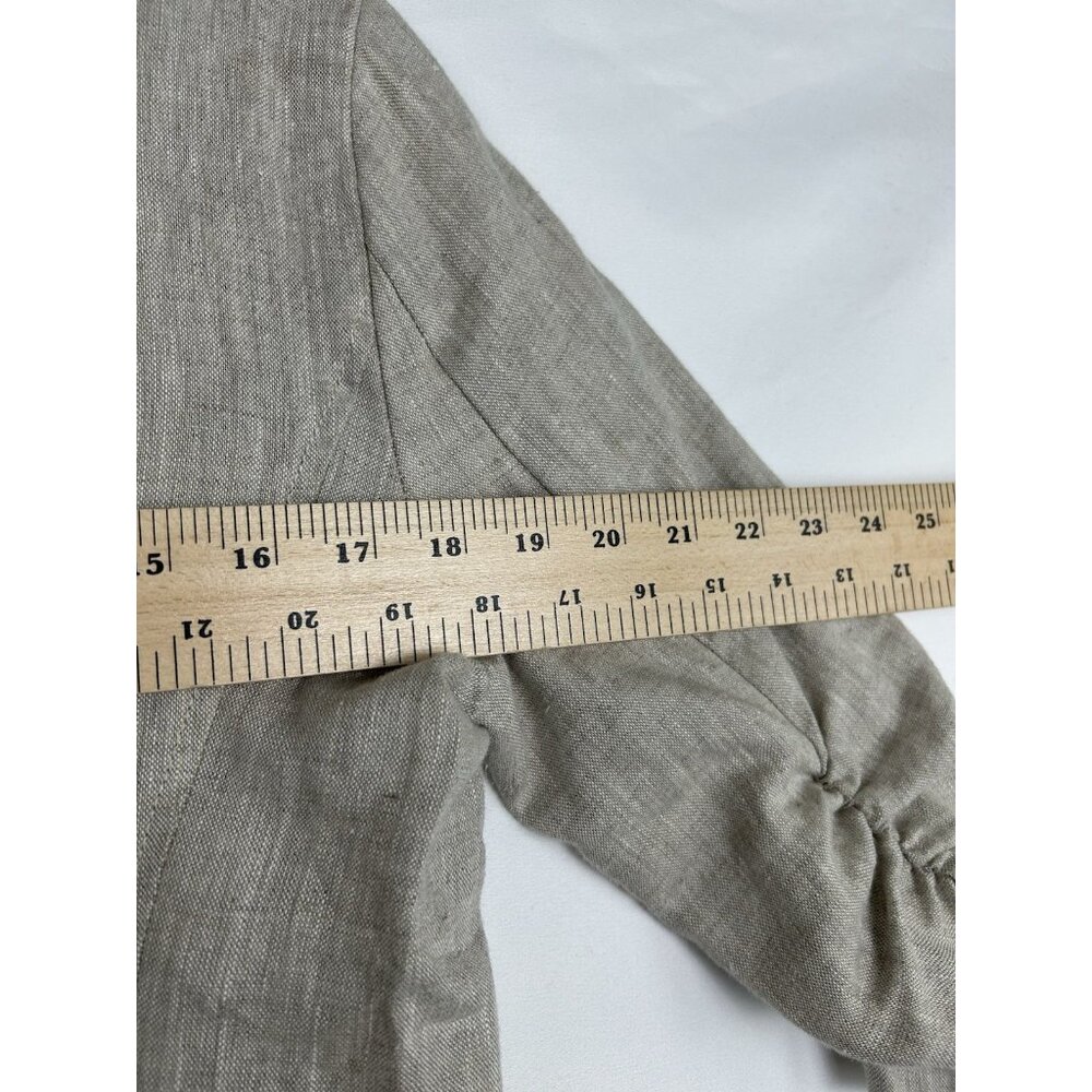 Karen Kane Jacket Women's S Beige Heather Linen Button Front Minimalist Capsule - Picture 6 of 11